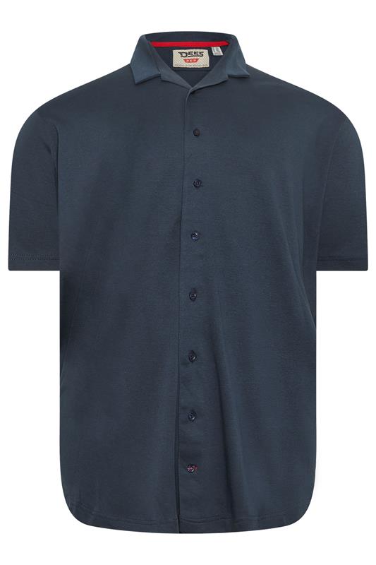 D555 Big & Tall Navy Blue Short Sleeve Resort Shirt | BadRhino 2