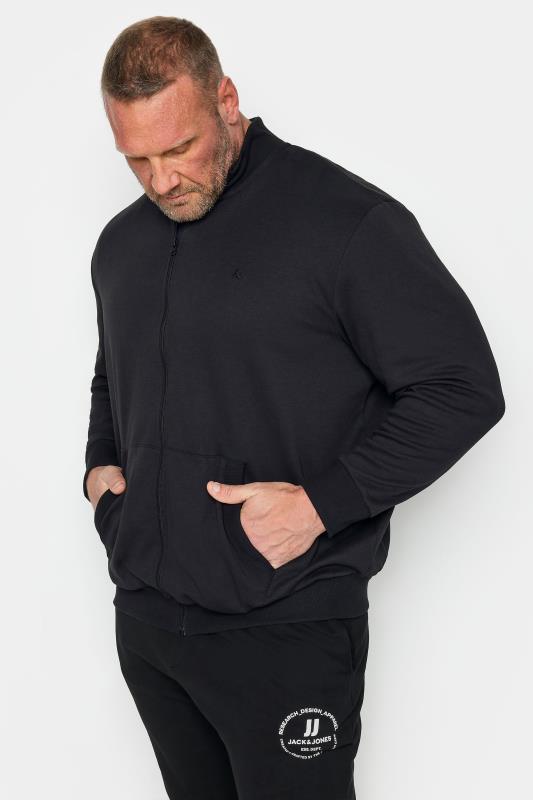  Grande Taille JACK & JONES Big & Tall Black Full Zip Sweatshirt