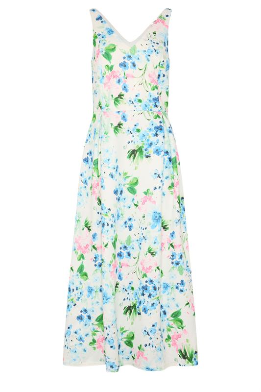 LTS Tall Women's White Floral Pleated Midi Dress | Long Tall Sally 5