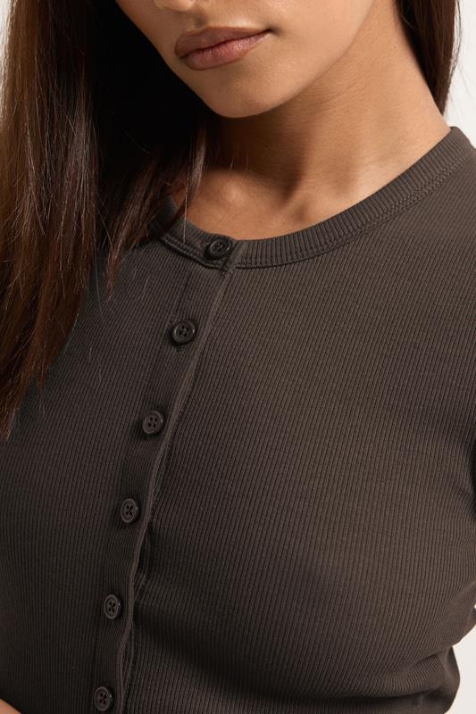 PixieGirl Petite Women's 2 PACK White and Chocolate Brown Ribbed Top | PixieGirl 6