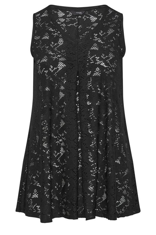 Plus Size Black Lace Swing Vest Top | Yours Clothing 6