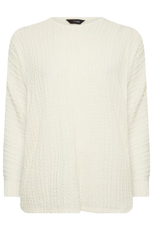 YOURS Plus Size White Textured Soft Touch Top | Yours Clothing 6