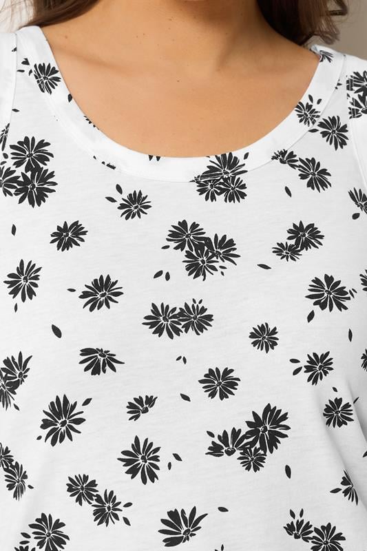YOURS Plus Size White Daisy Print Vest Top | Yours Clothing 4