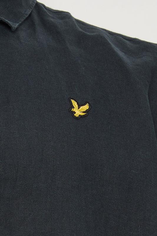 Lyle & Scott Big & Tall Navy Blue Linen Shirt | BadRhino 5