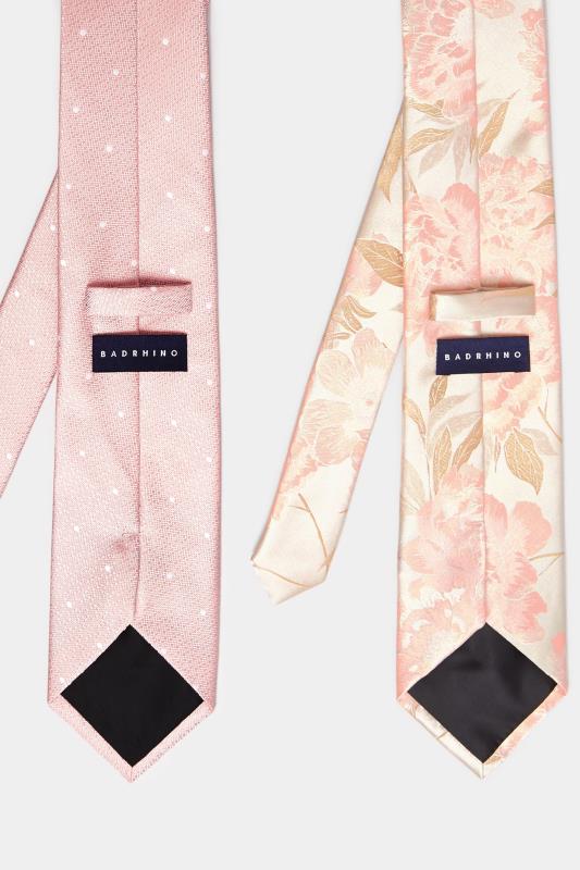 BadRhino Pink 2 PACK Floral & Dot Print Ties | BadRhino 3