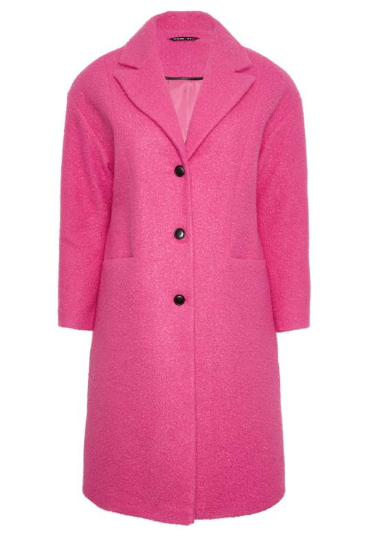 YOURS Plus Size Pink Boucle Coat | Yours Clothing 7