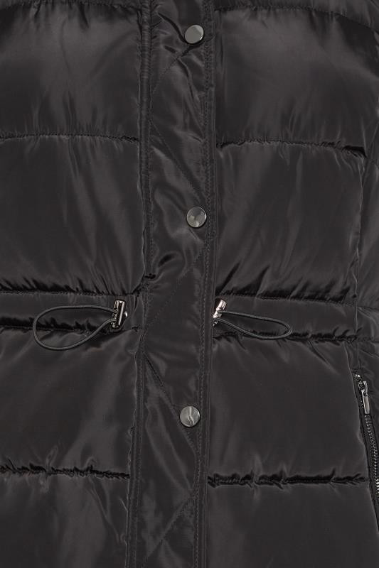 YOURS Curve Black Padded Midi Gilet | Yours Clothing 5