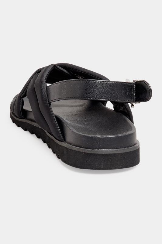 LTS Black Crossover Strap Slingback Sandals In Standard D Fit 4