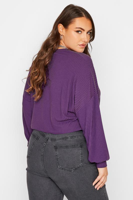LIMITED COLLECTION Plus Size Purple Cropped Cardigan | Yours Clothing 3