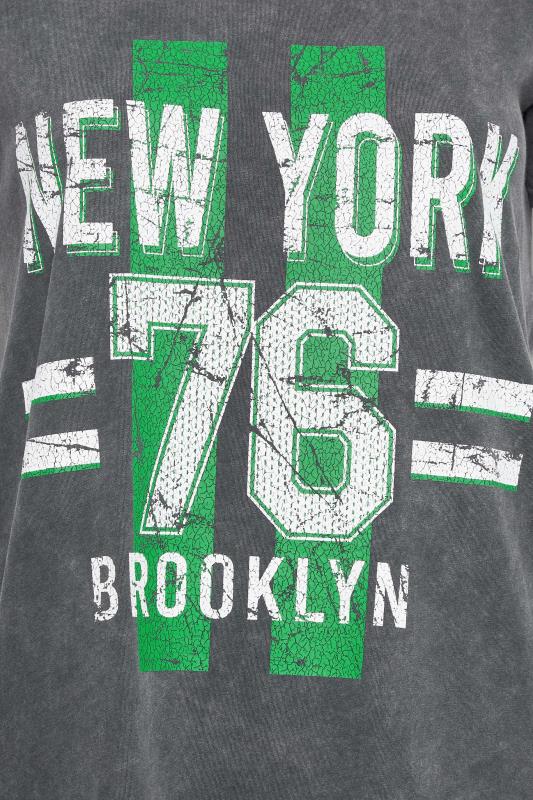 YOURS Plus Size Grey Acid Wash 'New York' Print T-Shirt | Yours Clothing 5