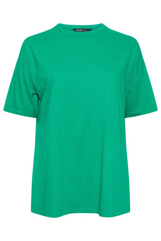 YOURS Plus Size Green Side Split Oversized T-Shirt | Yours Clothing 5
