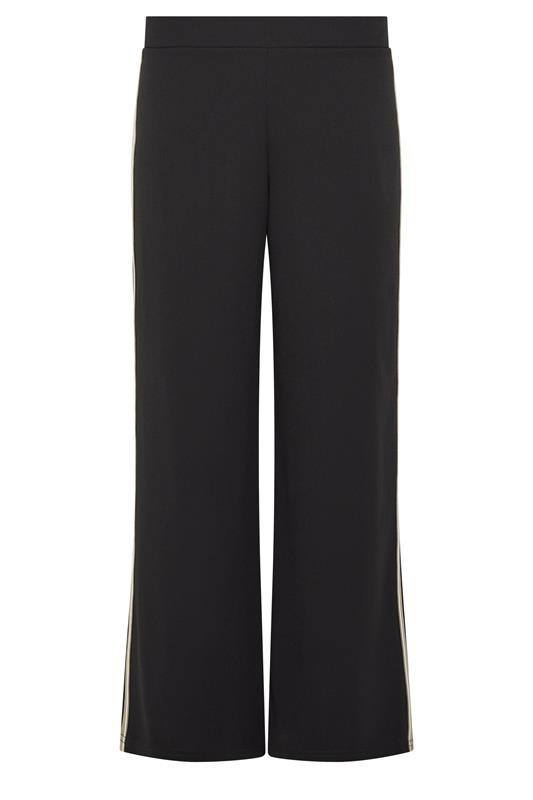 PixieGirl Petite Women's Black Side Stripe Detail Wide Leg Trousers | PixieGirl 5