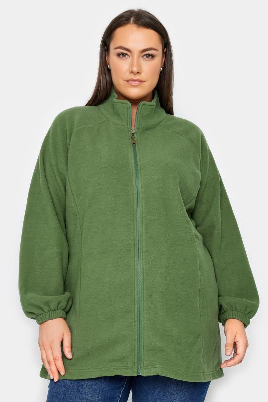 Plus Size  Avenue Green Polar Fleece Zip Jacket