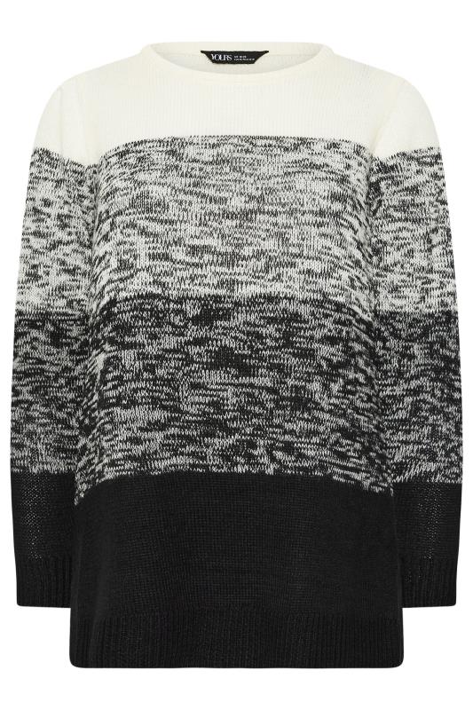 YOURS Plus Size Grey Colourblock Stripe Knitted Jumper | Yours Clothing 5