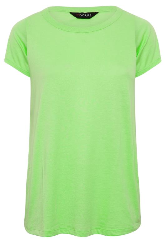 YOURS Plus Size Curve Bright Green Essential T-Shirt | Yours Clothing  5