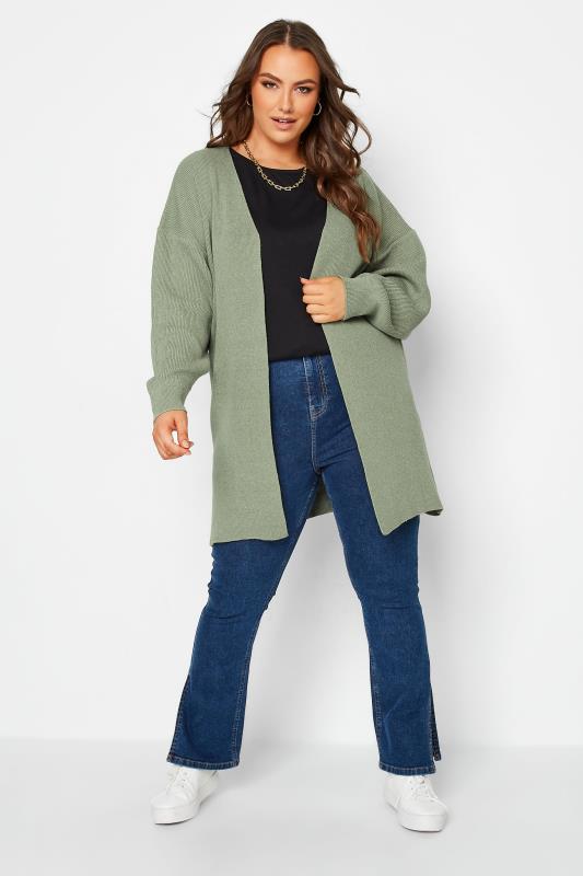 Curve Sage Green Knitted Cardigan 2