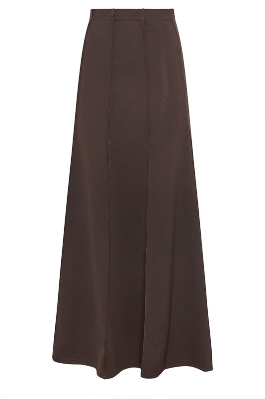 LTS Tall Women's Chocolate Brown Flare Seam Maxi Skirt | Long Tall Sally 5
