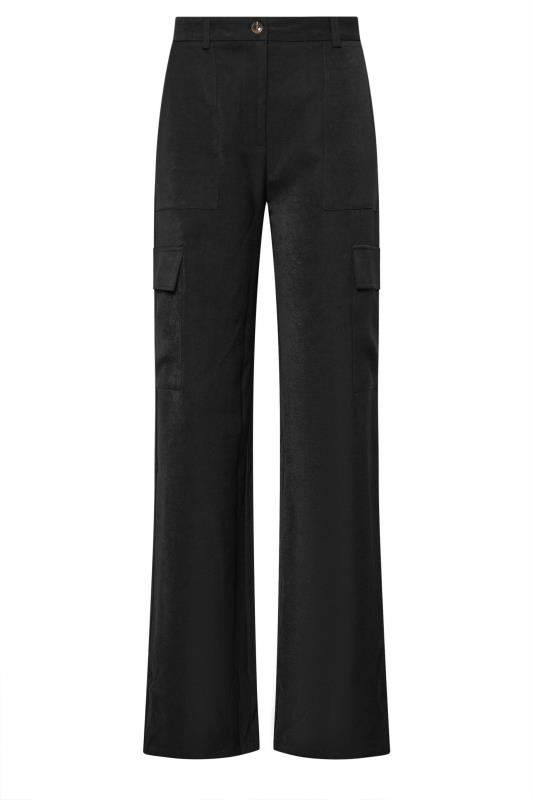 LTS Tall Black Cargo Pocket Wide Leg Trousers | Long Tall Sally 5