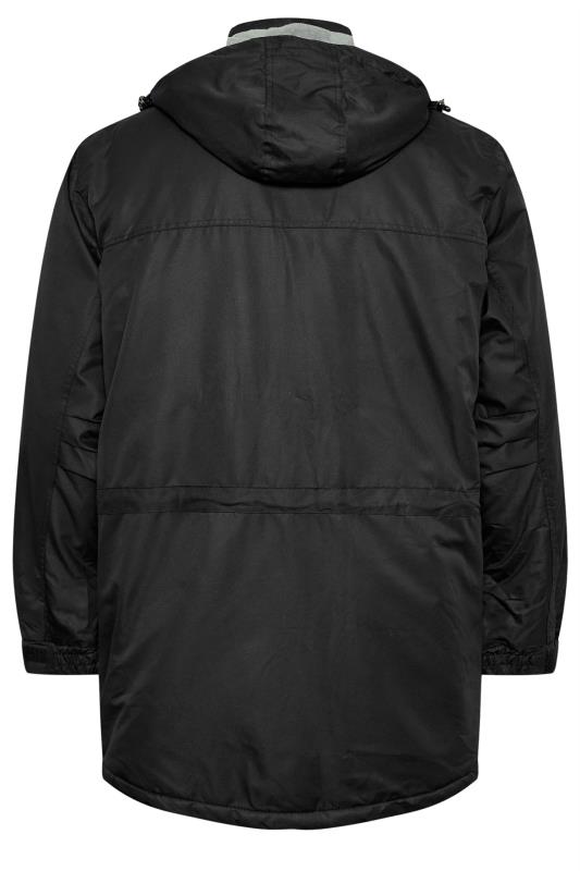BadRhino Big & Tall Black Fleece Lined Hooded Coat | BadRhino 2
