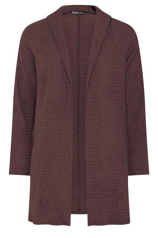YOURS Plus Size Chocolate Brown Bubble Textured Blazer | Yours Clothing 5