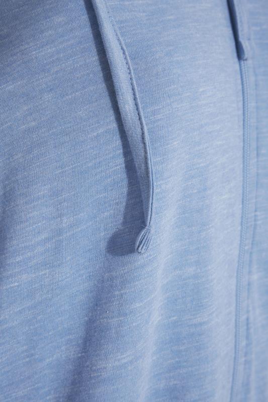 Plus Size Blue Marl Zip Hoodie | Yours Clothing  5