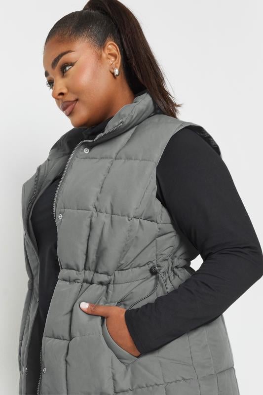 YOURS Plus Size Grey Quilted Lightweight Gilet | Yours Clothing 3