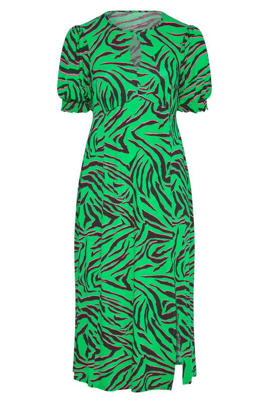 YOURS LONDON Plus Size Green Zebra Print Keyhole Dress | Yours Clothing 6