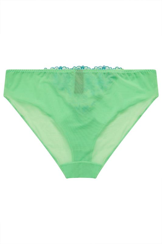 YOURS Plus Size Green Floral High Waisted Brazilian Briefs | Yours Clothing 6