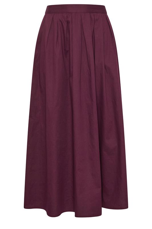 PixieGirl Petite Women's Burgundy Red Poplin Cotton Maxi Skirt | PixieGirl 5