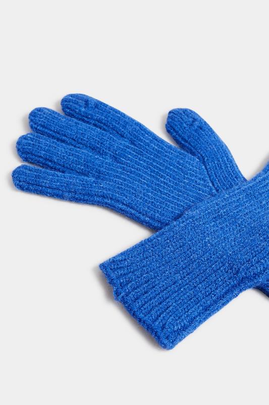 Cobalt Blue Longline Knitted Gloves | Yours Clothing 3