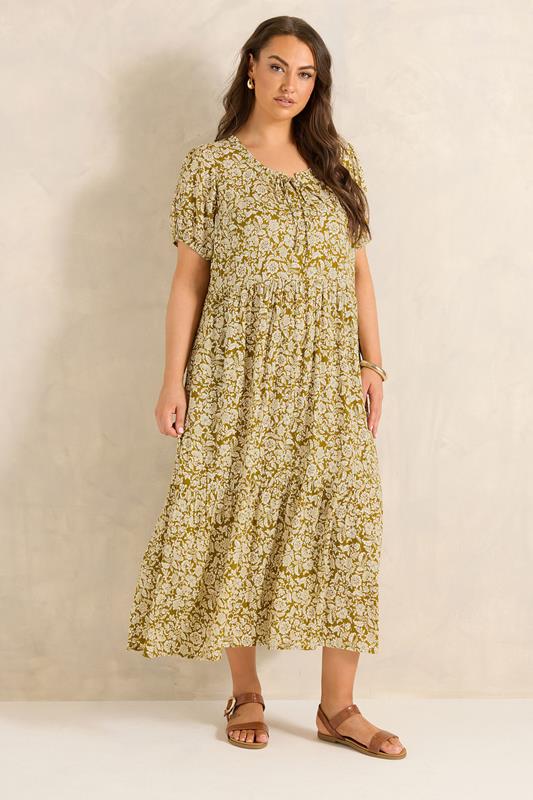  EVANS vestido verde con estampado de florecillas