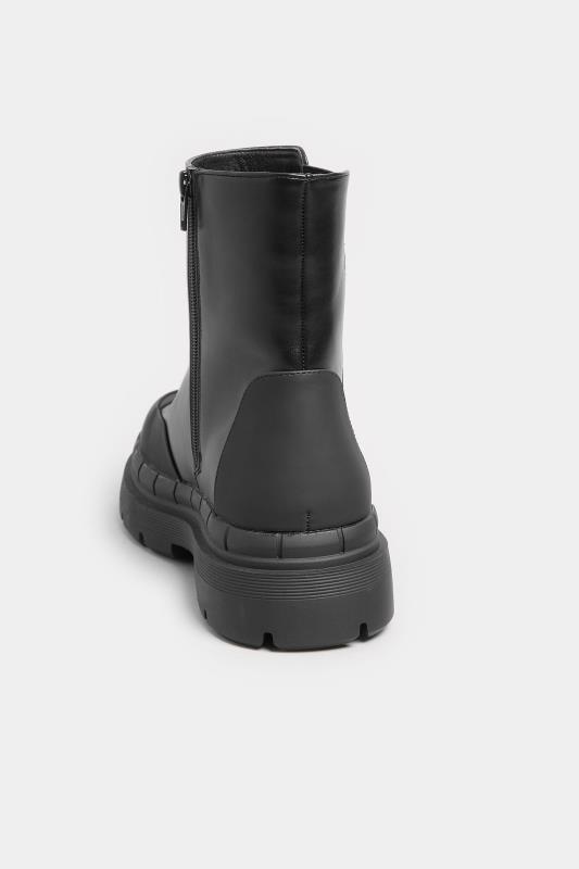 Black Chunky High Chelsea Boots In Wide E Fit | Yours Clothing  4