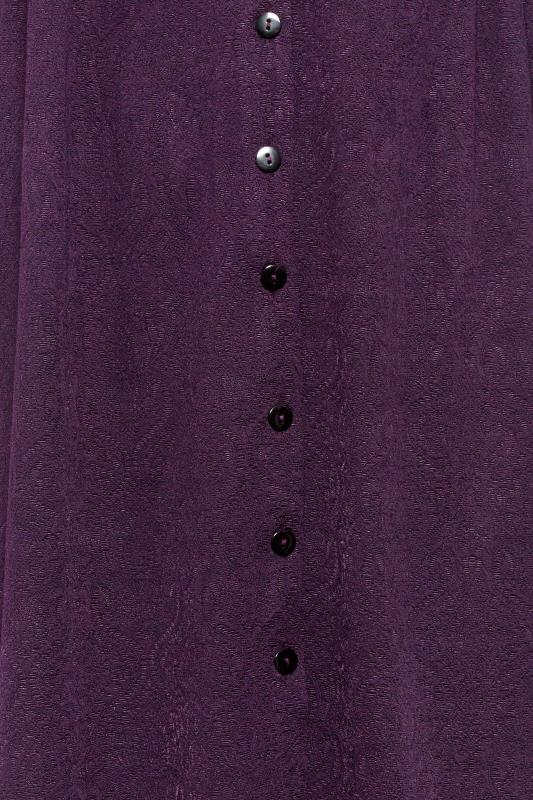 Plus Size Purple Textured Collared Dress | Yours Clothing 6