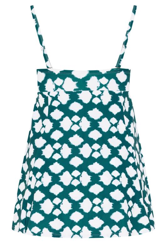 YOURS Plus Size Green Abstract Spot Knot Front Swim Dress | Yours Clothing 4