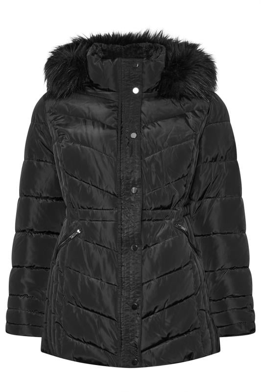 YOURS Plus Size Black Padded Coat | Yours Clothing 5