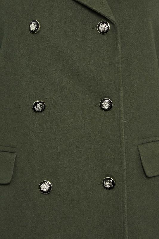 YOURS Plus Size Khaki Green Longline Military Coat | Yours Clothing 6