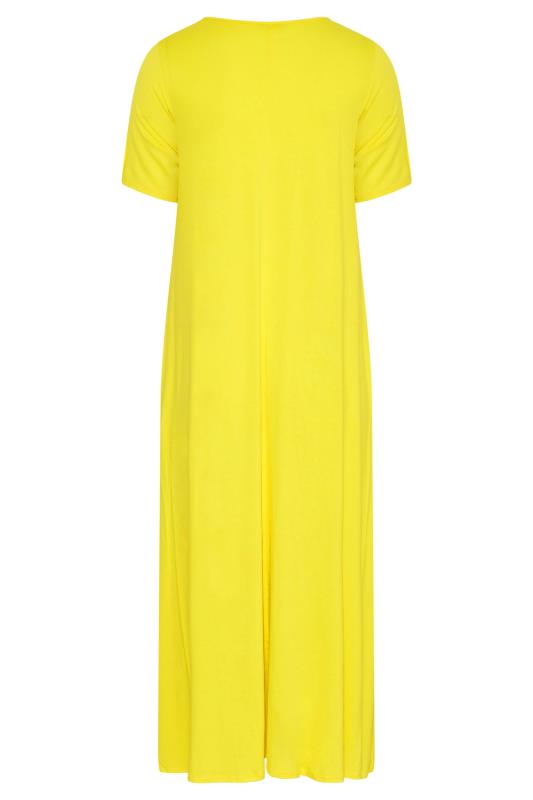 LIMITED COLLECTION Curve Lemon Yellow Pleat Front Maxi Dress 7