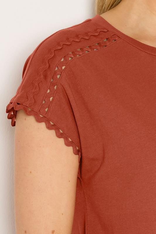 LTS Tall Women's Rust Orange Swirl Hem Cotton T-Shirt | Long Tall Sally 4