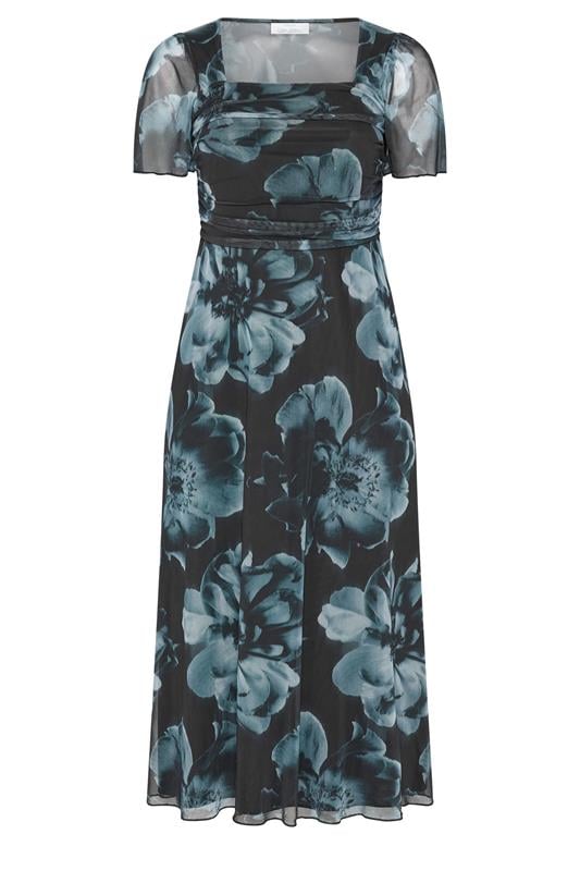 YOURS LONDON Plus Size Black Floral Square Neck Maxi Dress | Yours Clothing 5