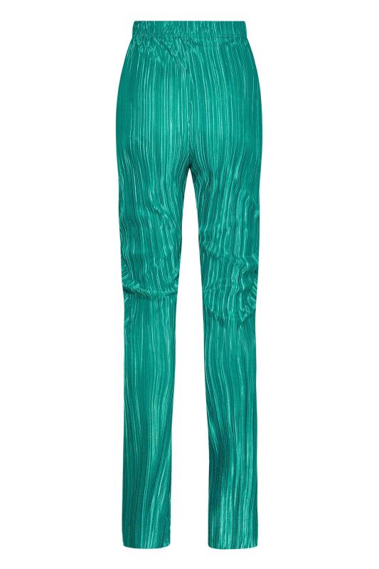 LTS Tall Turquoise Blue Plisse Wide Leg Trousers | Long Tall Sally 5