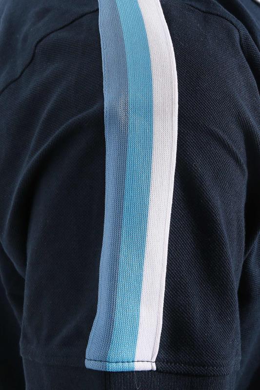 BadRhino Big & Tall Navy Blue Tipped Polo Shirt_Z.jpg