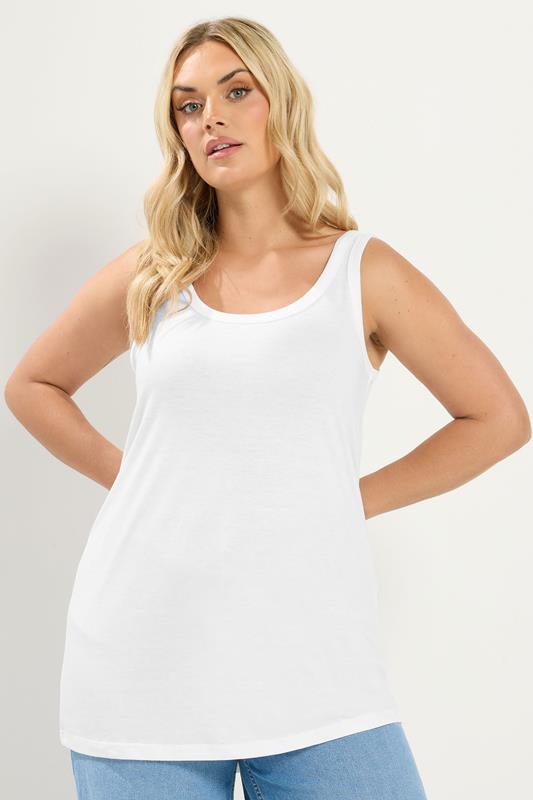  YOURS top sin mangas liso blanco