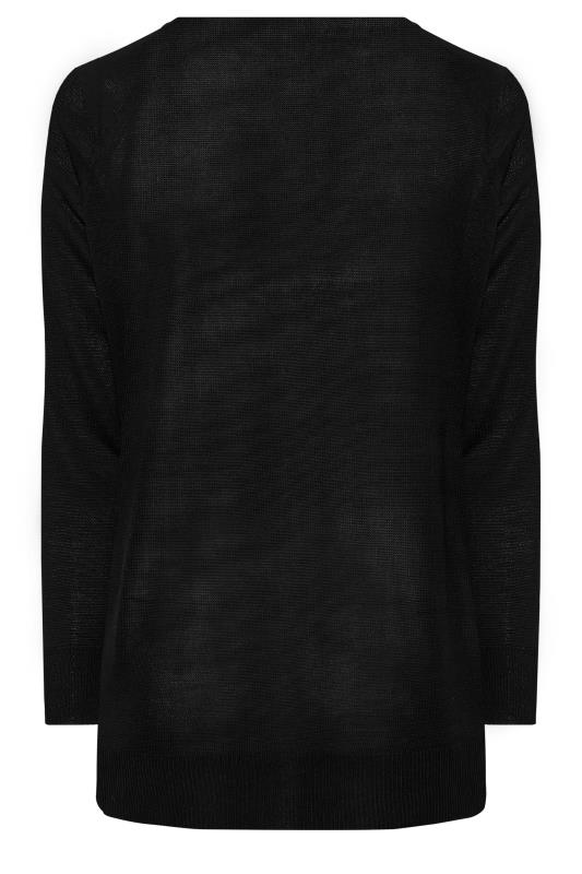 YOURS Curve Black Fine Knit Jumper - Petite | Yours Clothing 6