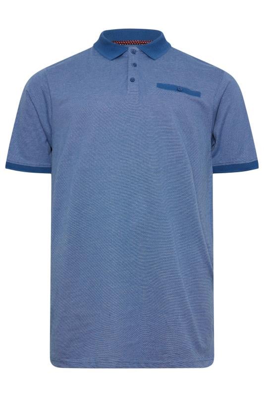 KAM Blue Dobby Pique Polo Shirt | BadRhino 3