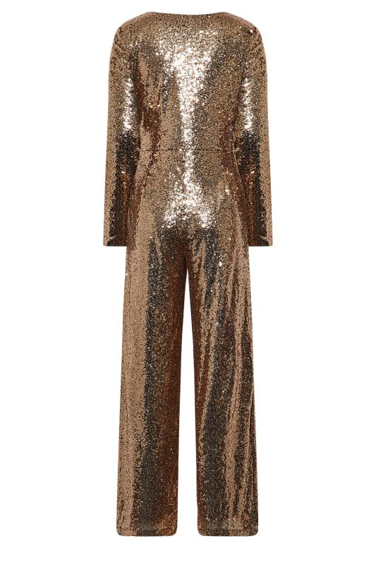 LTS Tall Gold Sequin Embellished Jumpsuit | Long Tall Sally 6