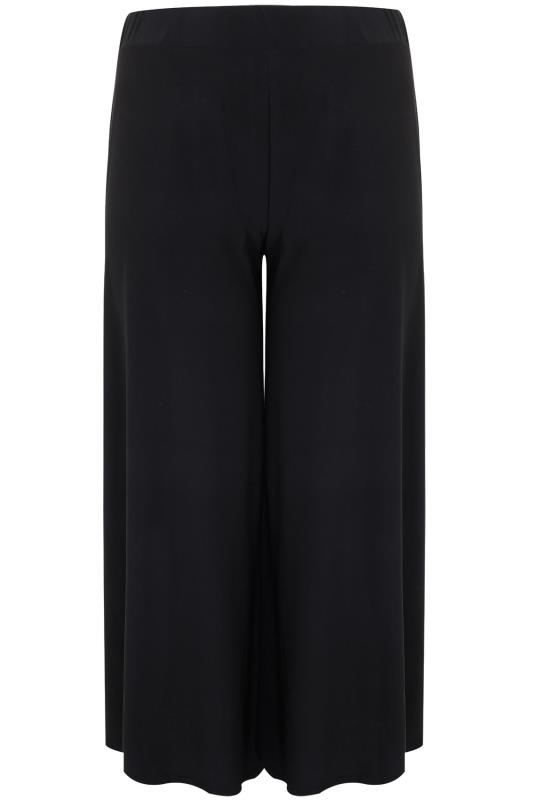 Plus Size Black Super Wide Leg Palazzo Trousers | Yours Clothing 5