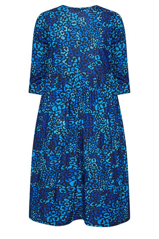 LIMITED COLLECTION Plus Size Blue Leopard Print Dress | Yours Clothing  6