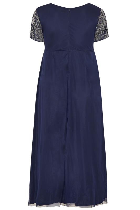 LUXE Navy Floral Sequin Embellished Maxi Dress | Yours Clothing