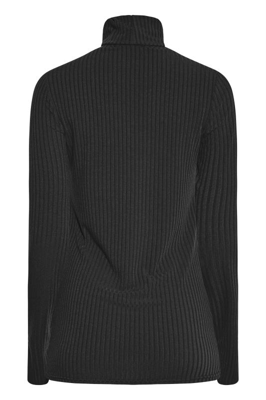 LTS Black Ribbed Roll Neck Top 6