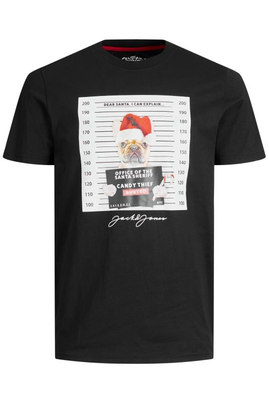 JACK & JONES Black Dog Prison Christmas T-Shirt_F.jpg